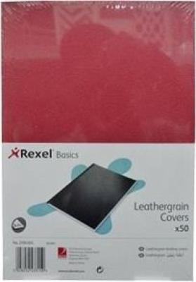 Basics Leather Grain Cover A4 Red x50