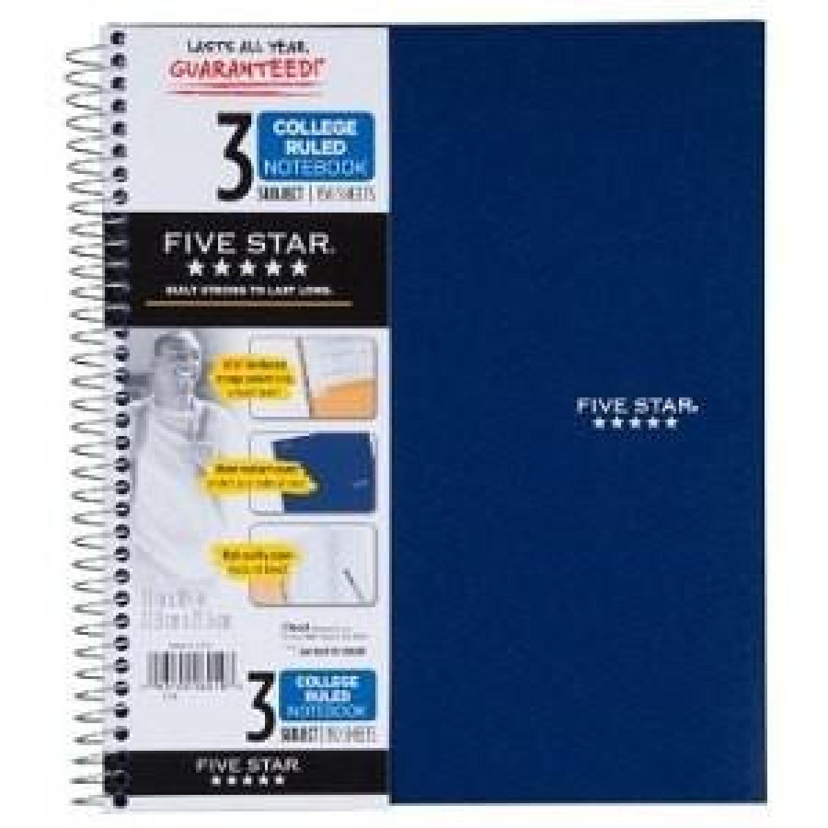 3 Subject College Ruled Notebook