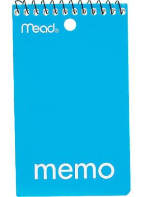 Plastic Memo Book 3 x 5 Inches Assorted -