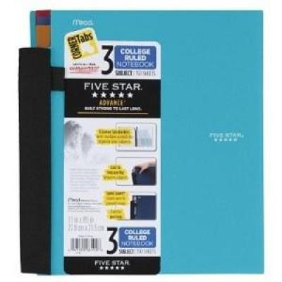 3 Subject College Ruled Advance Notebook