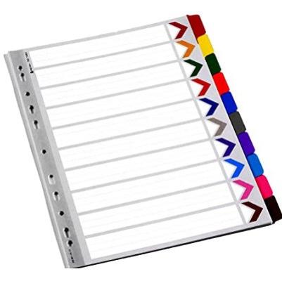 Mylar Reinforced Index A-Z - Color