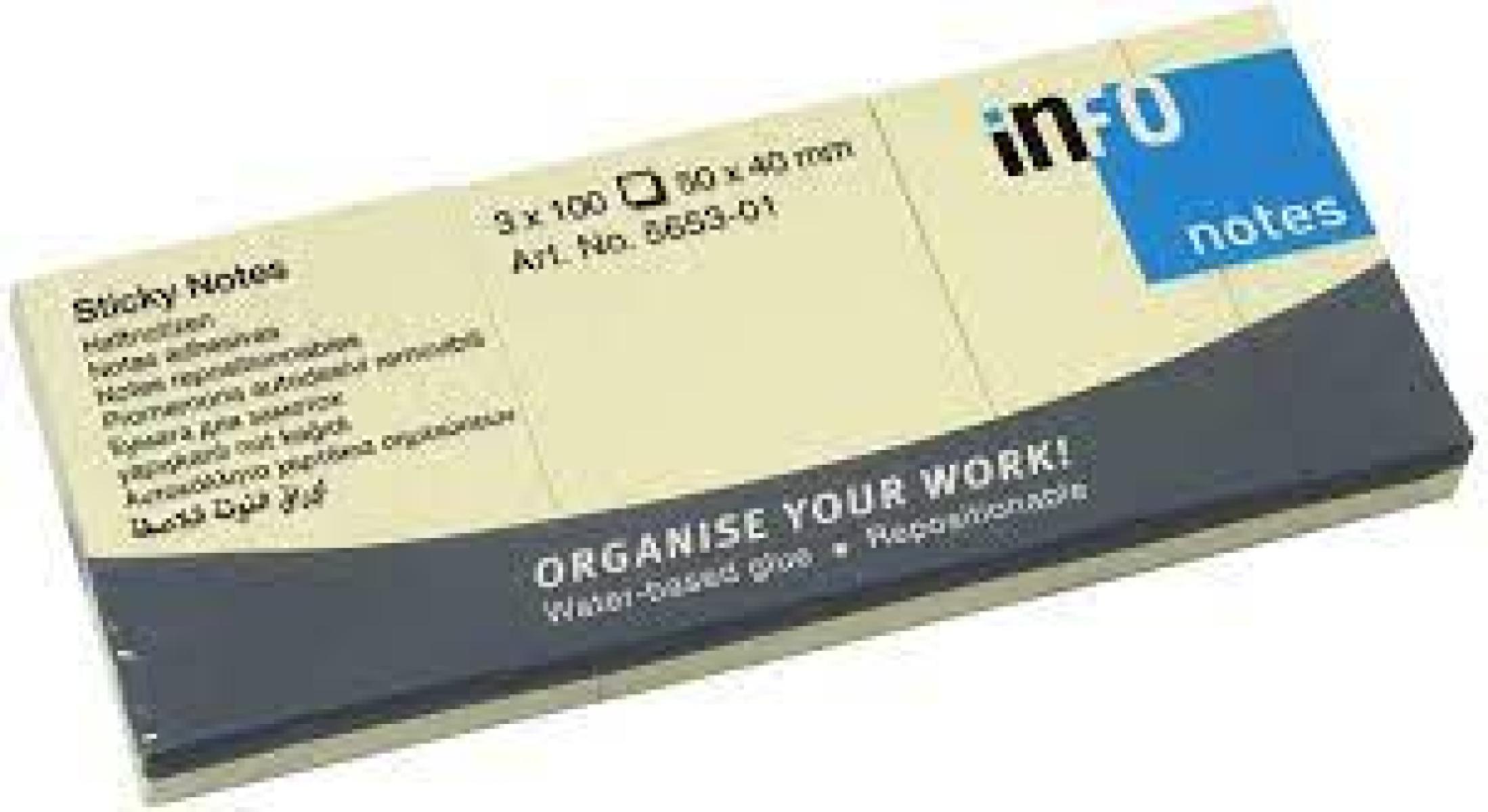 50 x 40 mm Sticky Notes 100 Sheets - Yellow