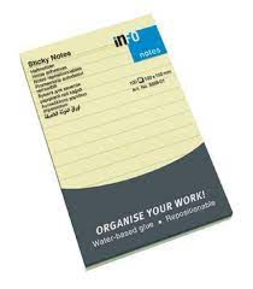 100 x 150 mm Sticky Notes Graph Paper 100 Sheets - Yellow