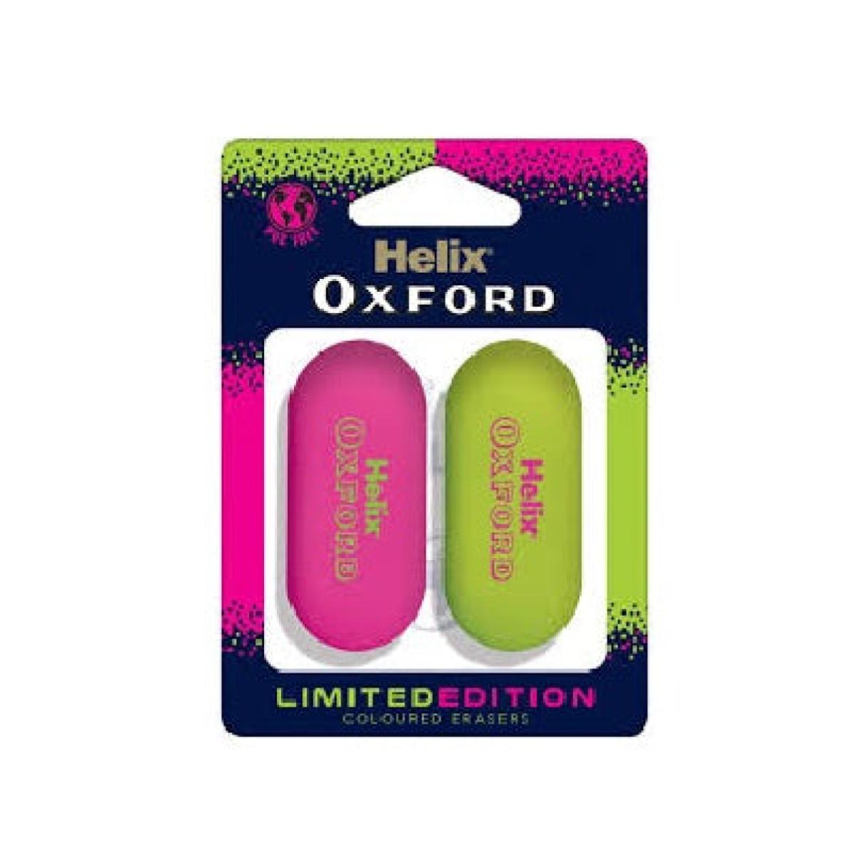 Oxford Clash Twin Pack Eraser - Pink