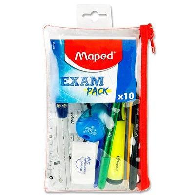 Exam Pack x10 + Transparent Pencil Case
