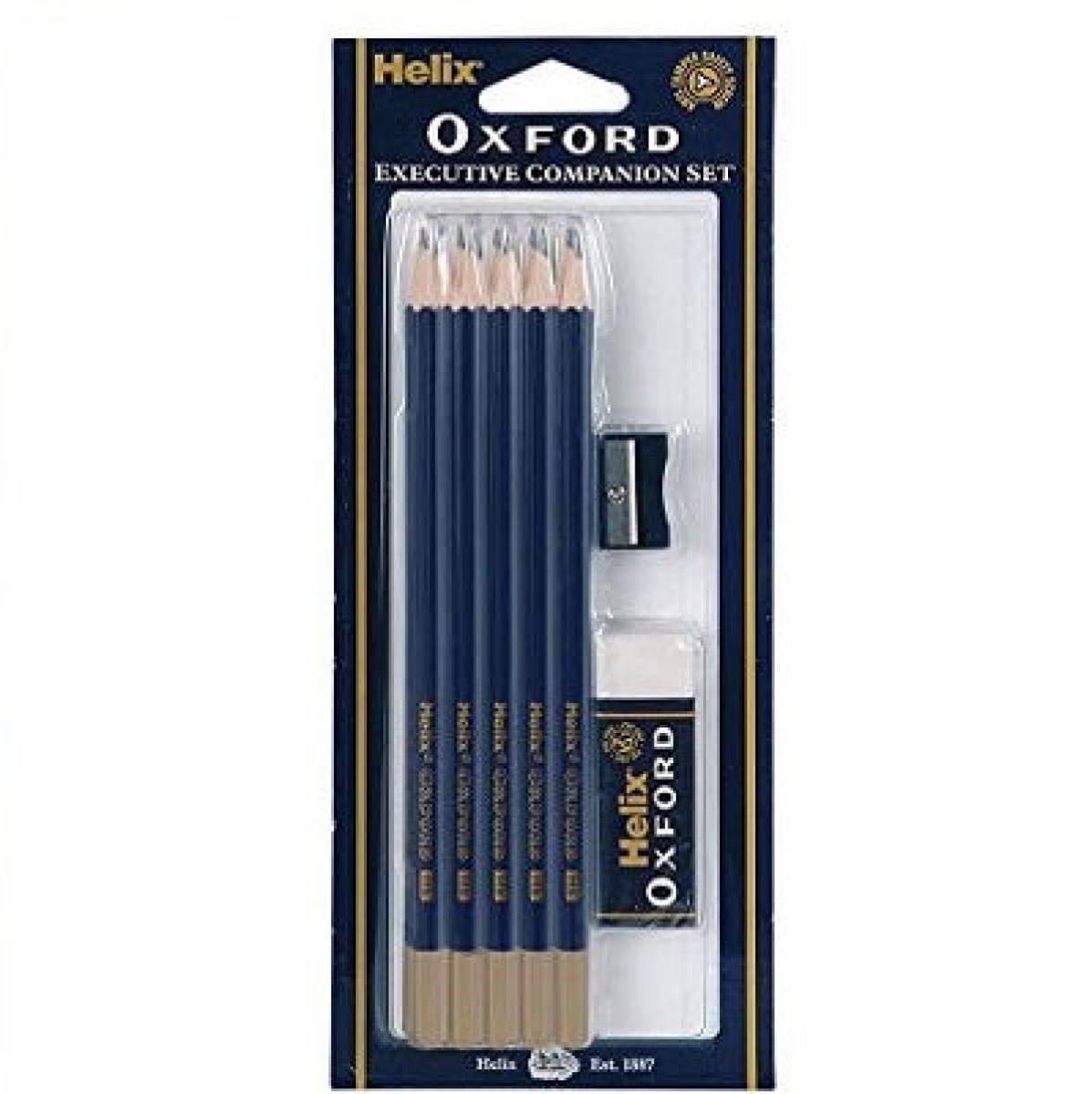 Oxford HB Pencils + Plastic Sharpener & Eraser