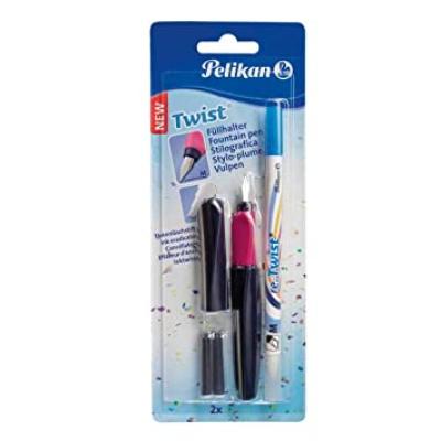 Twist Roller Pen Blue/Pink + 2 Ink Cartridges + Ink Eradictor