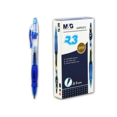 Retractable Gel Pen Super Smooth Comfort Rubber Grip Blue