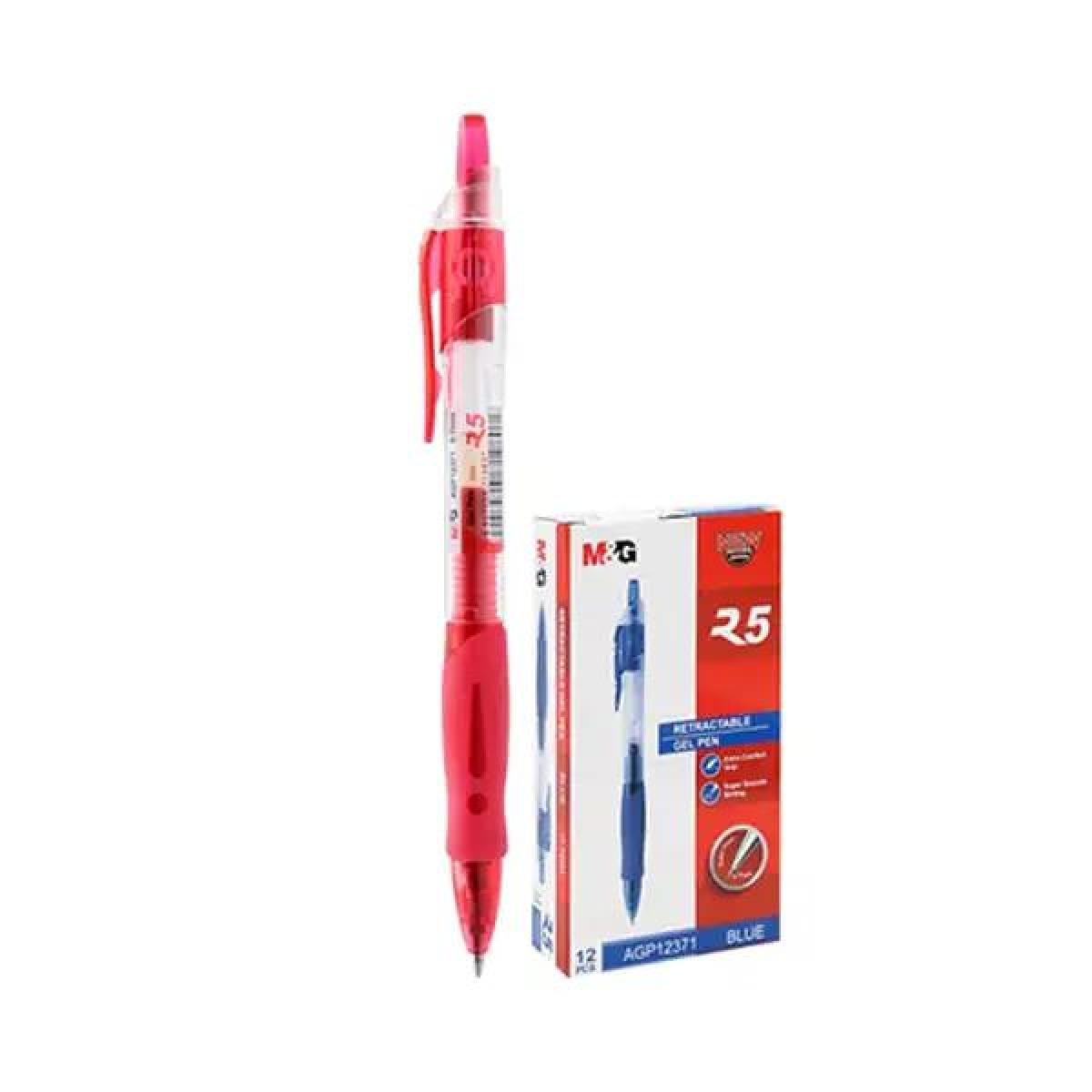 Retractable Gel Pen Red 0.7 mm Comfort Rubber Grip