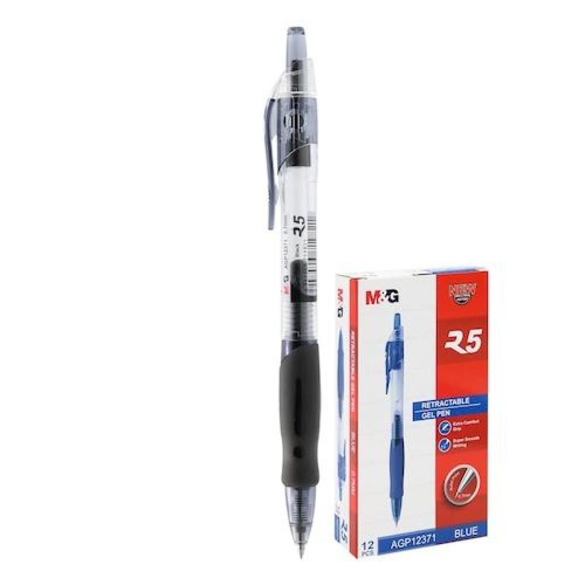 Retractable Gel Pen Black 0.7 mm Comfort Rubber Grip