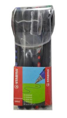 Fine Assorted Coloured Pen Black x4