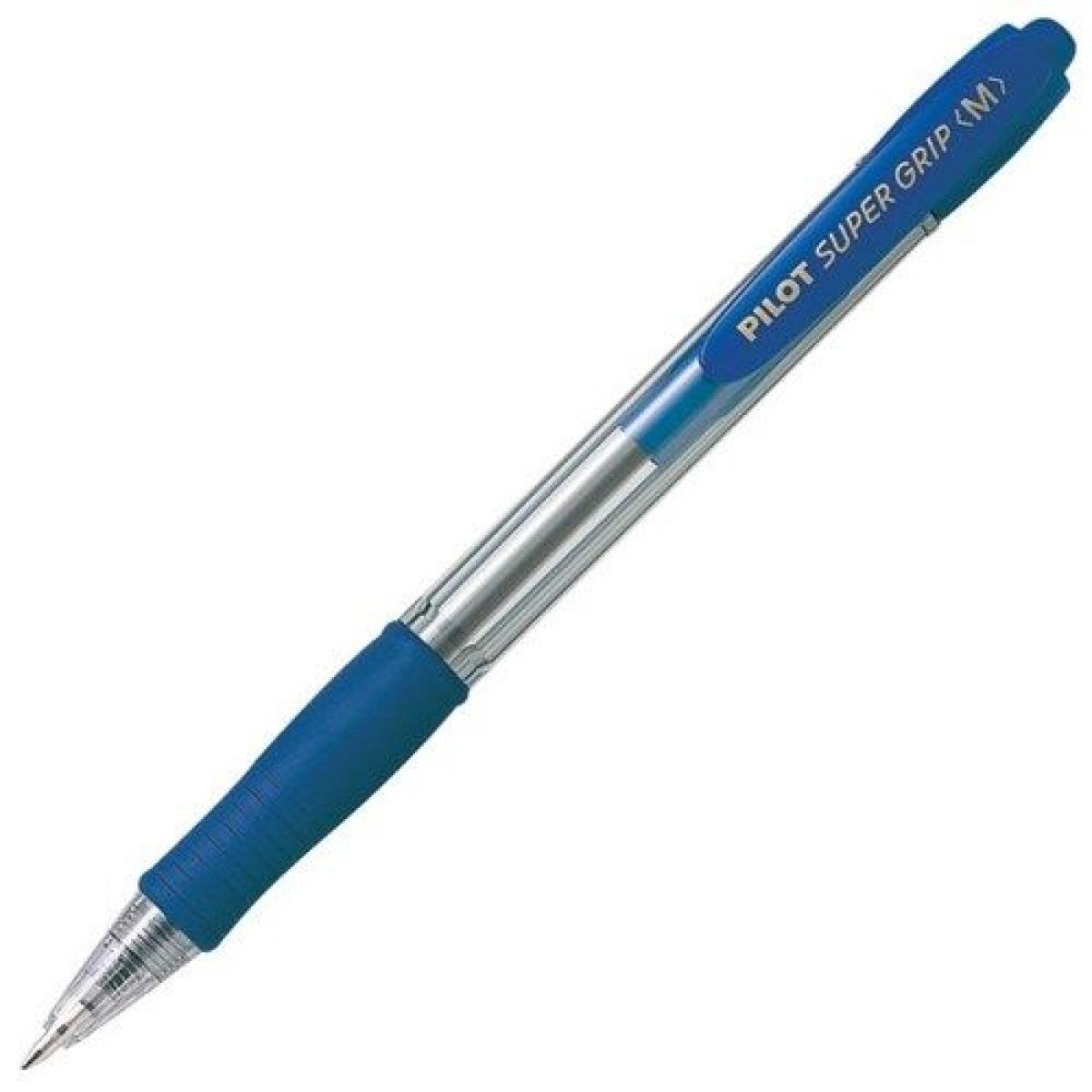 Super Grip Retractable Ball Point Pen - Med Blue