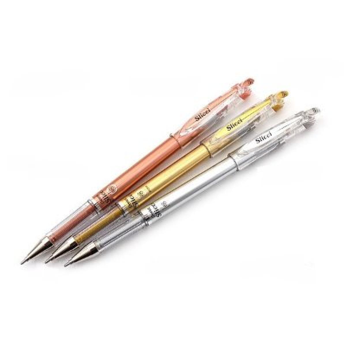 Slicci Metallic Gel Ink Pen 0.8 mm Wallet x5