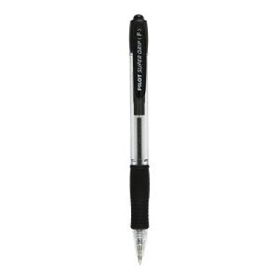 Super Grip Retractable Ball Point Pen - Fine Black