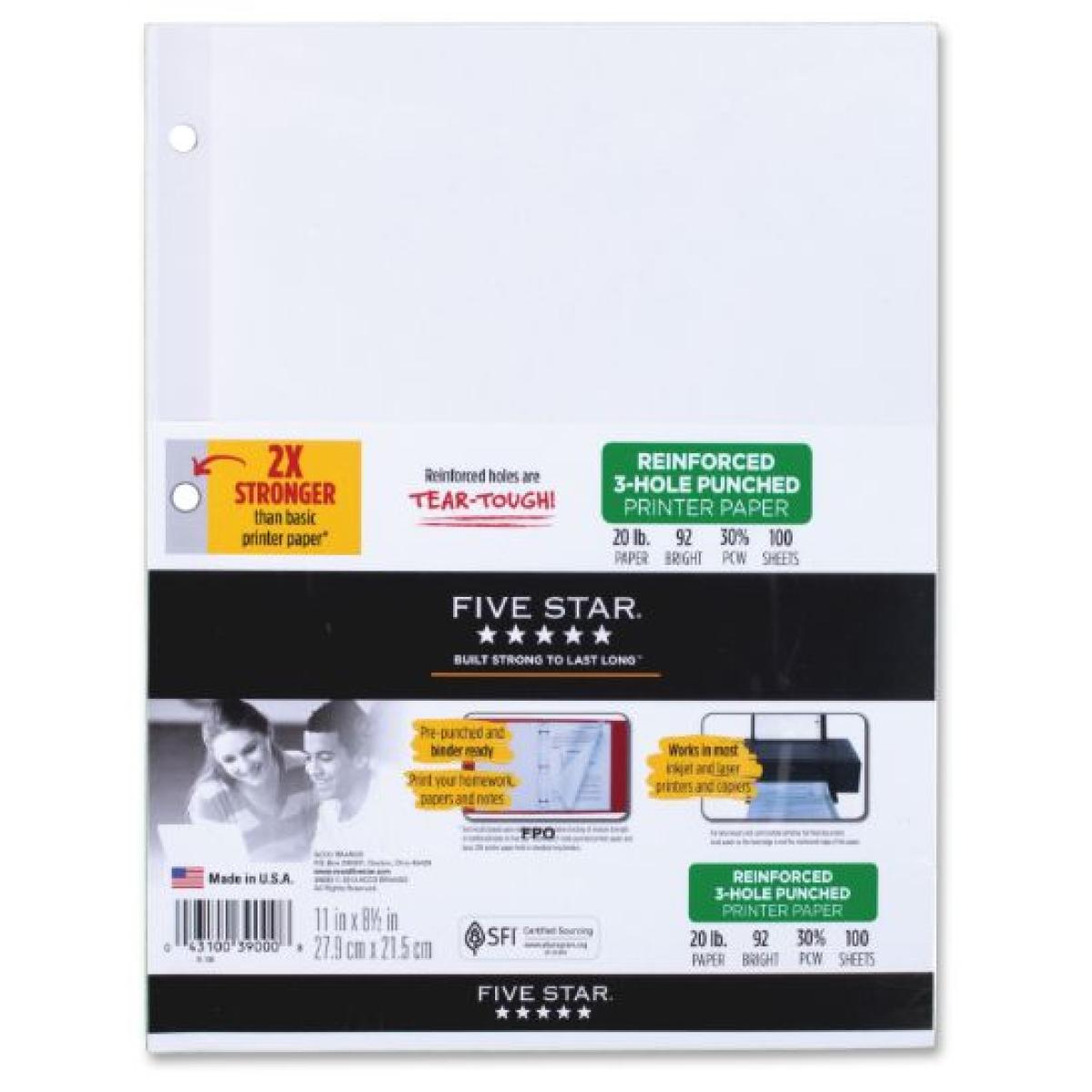 Fivestar Reinforced 3 Hole Punched Printer Paper