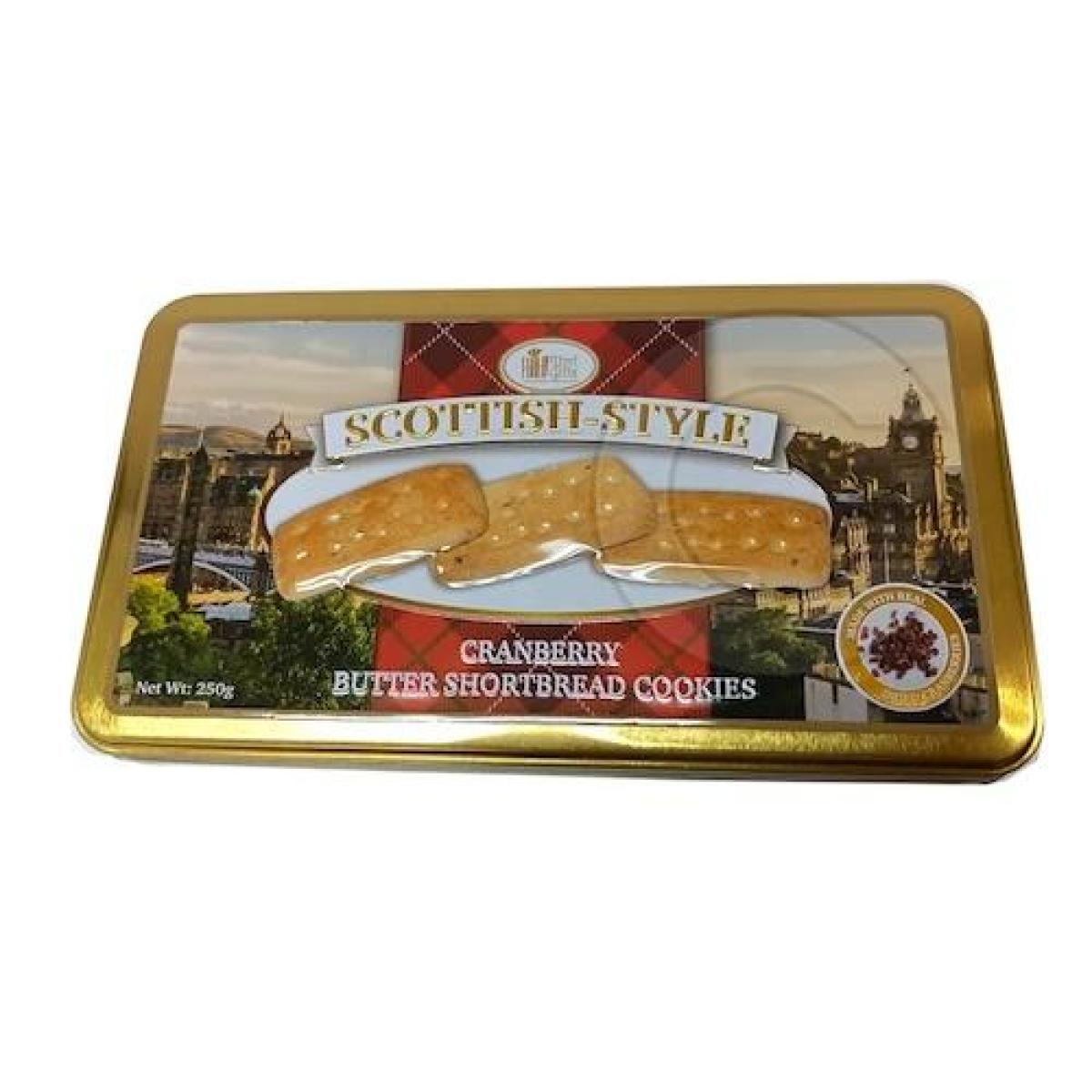 Scottish Style Cranberry Butter Shortbread Tin