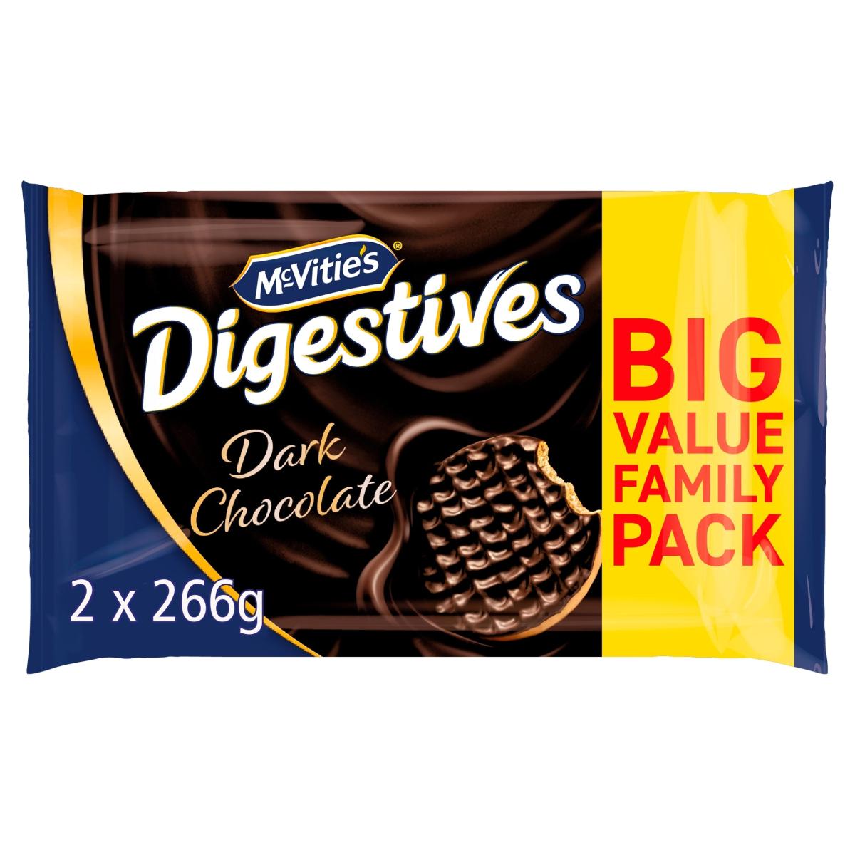 Dark Chocolate Digestives Biscuits Twin Pack