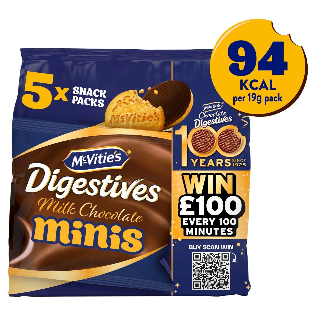 Digestives Milk Chocolate Mini Biscuits Snack Multi-Pack