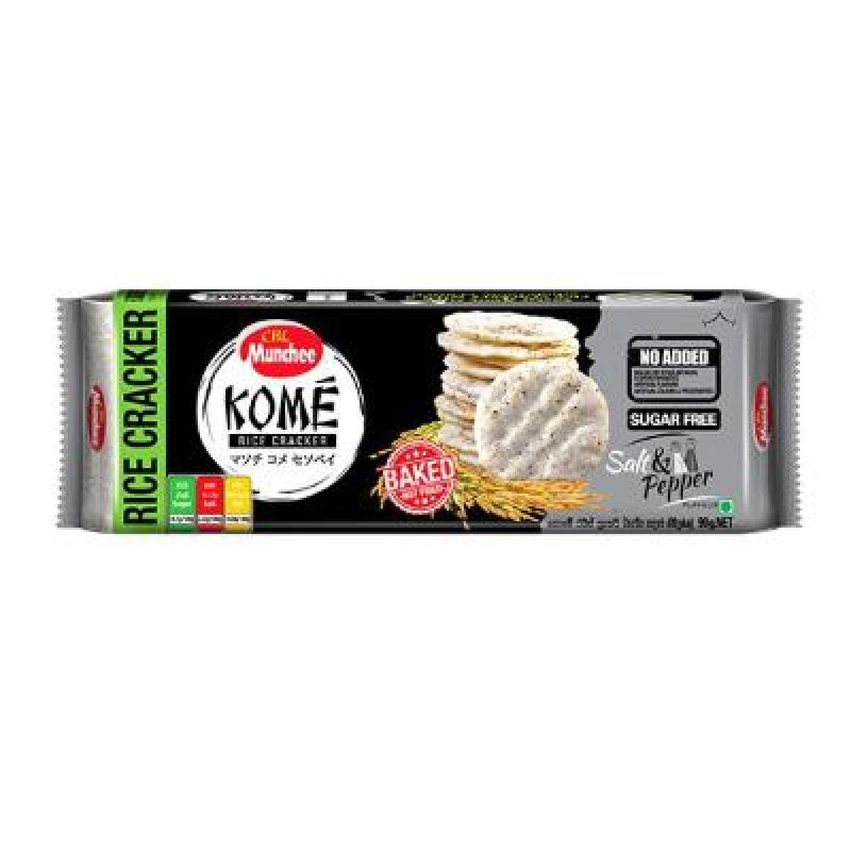 Kome Salt & Pepper Flavour Rice Cracker Sugar Free
