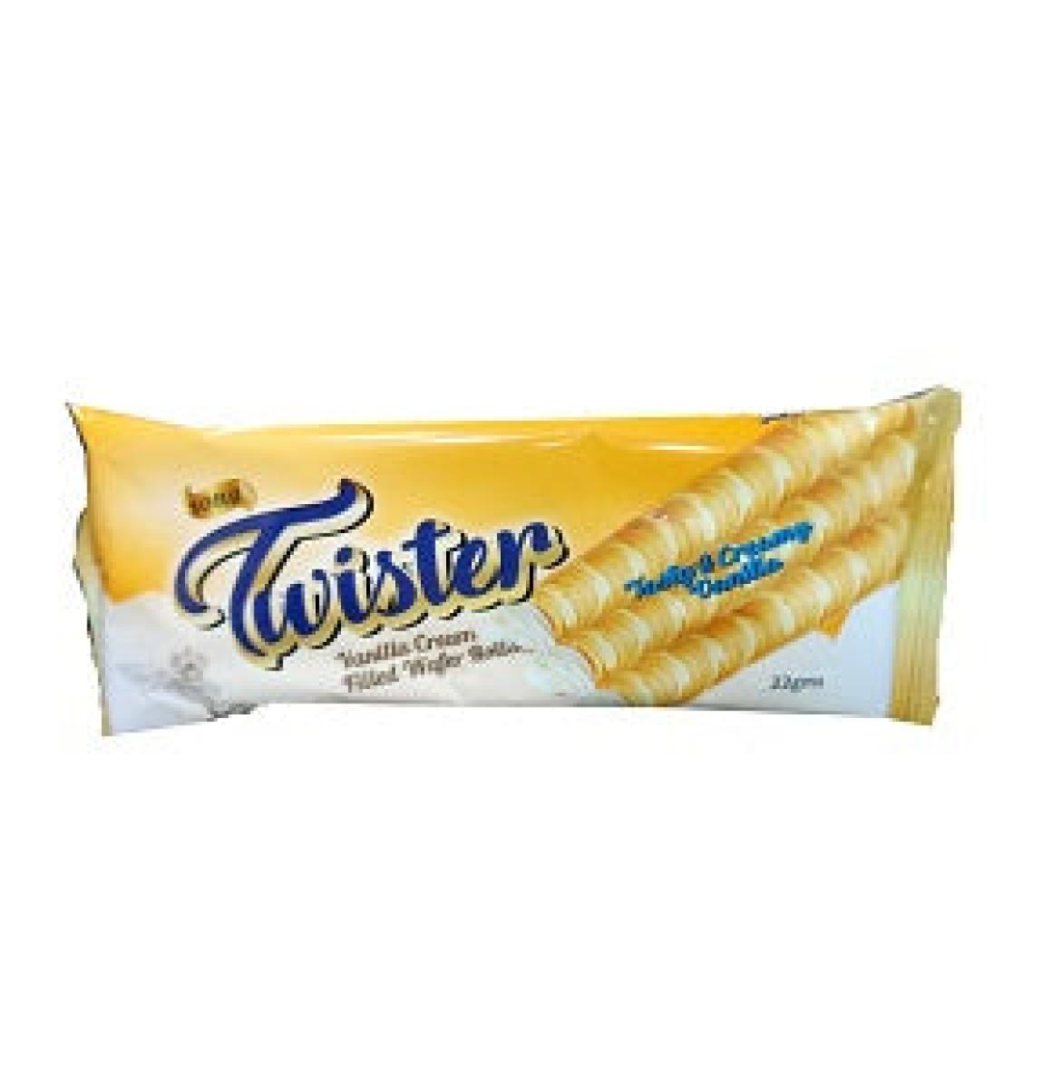 Twister Vanilla Cream-Filled Wafer Rolls