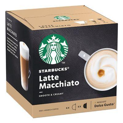 Latte Macchiato Compatible With Nescafe Dolce Gusto x6 Milk, x6 Coffee Capsules