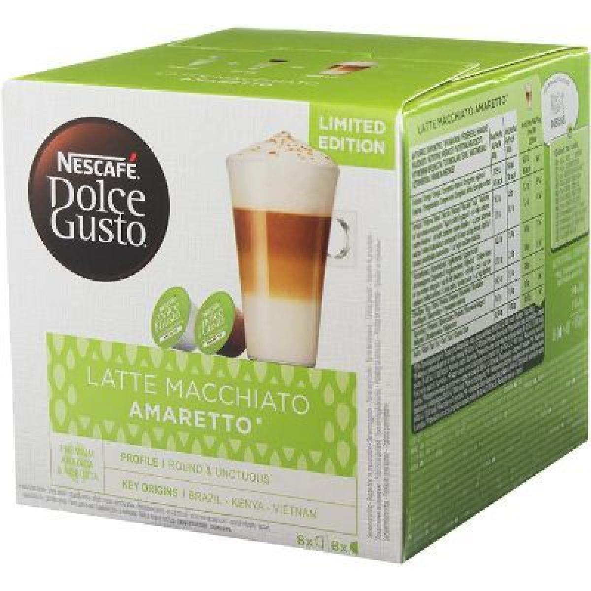 Dolce Gusto Latte Macchiato Amaretto x8 Milk, x8 Coffee Capsules