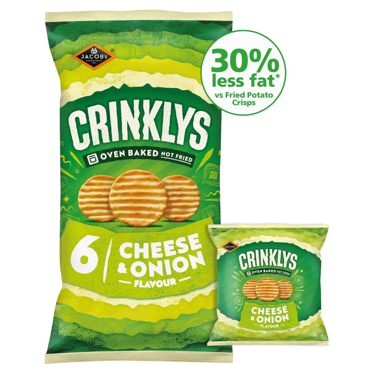 Crinklys Cheese & Onion 30% Less Fat Multi-Pack Snacks