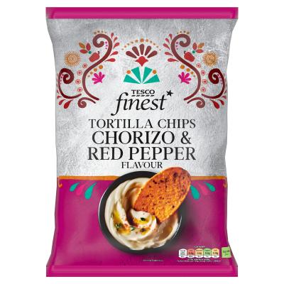 Finest Chorizo & Red Pepper Flavour Tortilla Chips