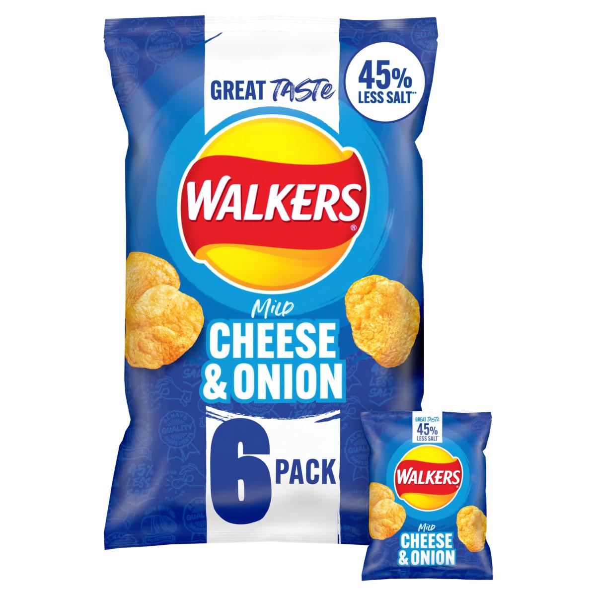 Mild Cheese & Onion Less Salt Multi-Pack Crisps