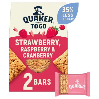 Porridge To Go Strawberry Raspberry & Cranberry Bars