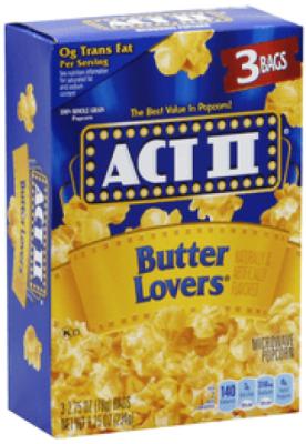 Microwave Popcorn Butter Lovers