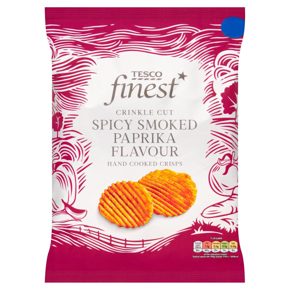 Finest Crinkle Cut Spicy Smoked Paprika Hand Cooked Crisps