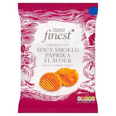 Finest Crinkle Cut Spicy Smoked Paprika Hand Cooked Crisps