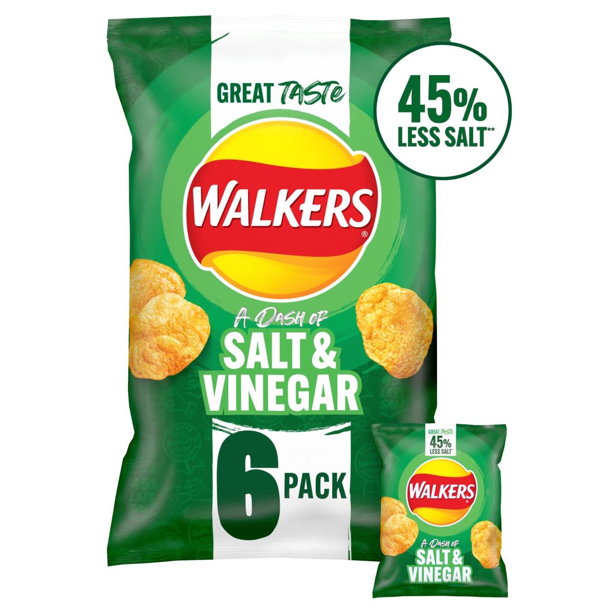A Dash Of Salt & Vinegar Less Salt Multi-Pack Crisps