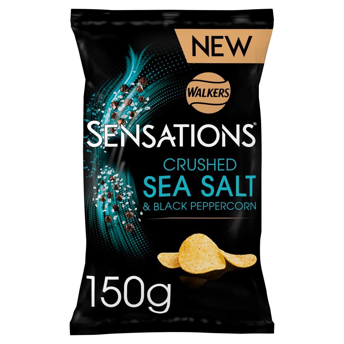 Sensations Crushed Sea Salt & Black Peppercorn Flavour Potato Crisps
