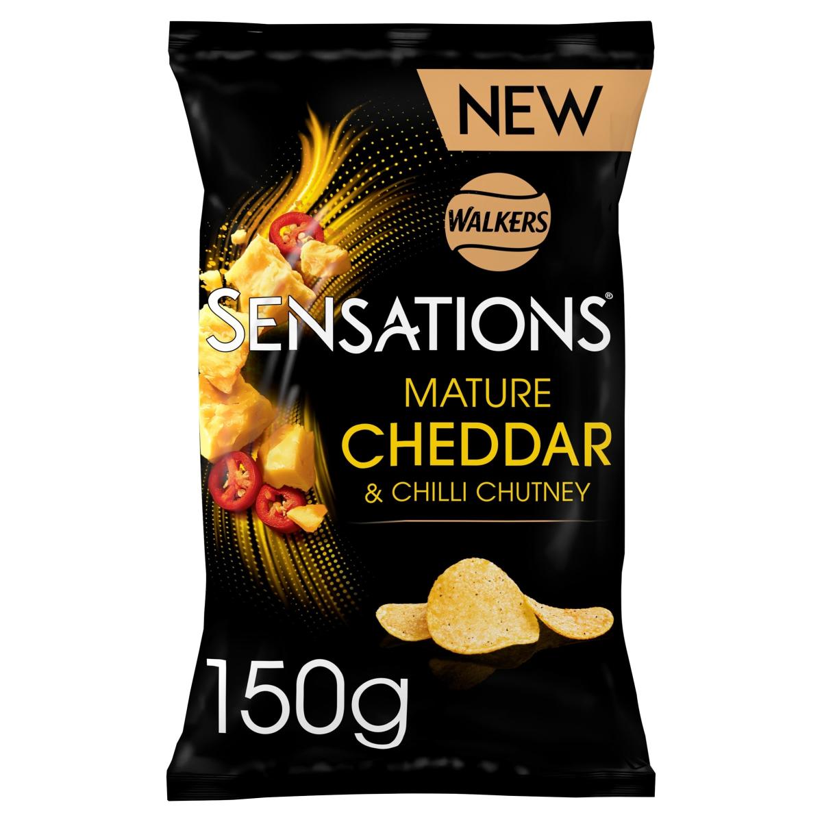 Sensations Mature Cheddar & Chilli Chutney Flavour Potato Crisps