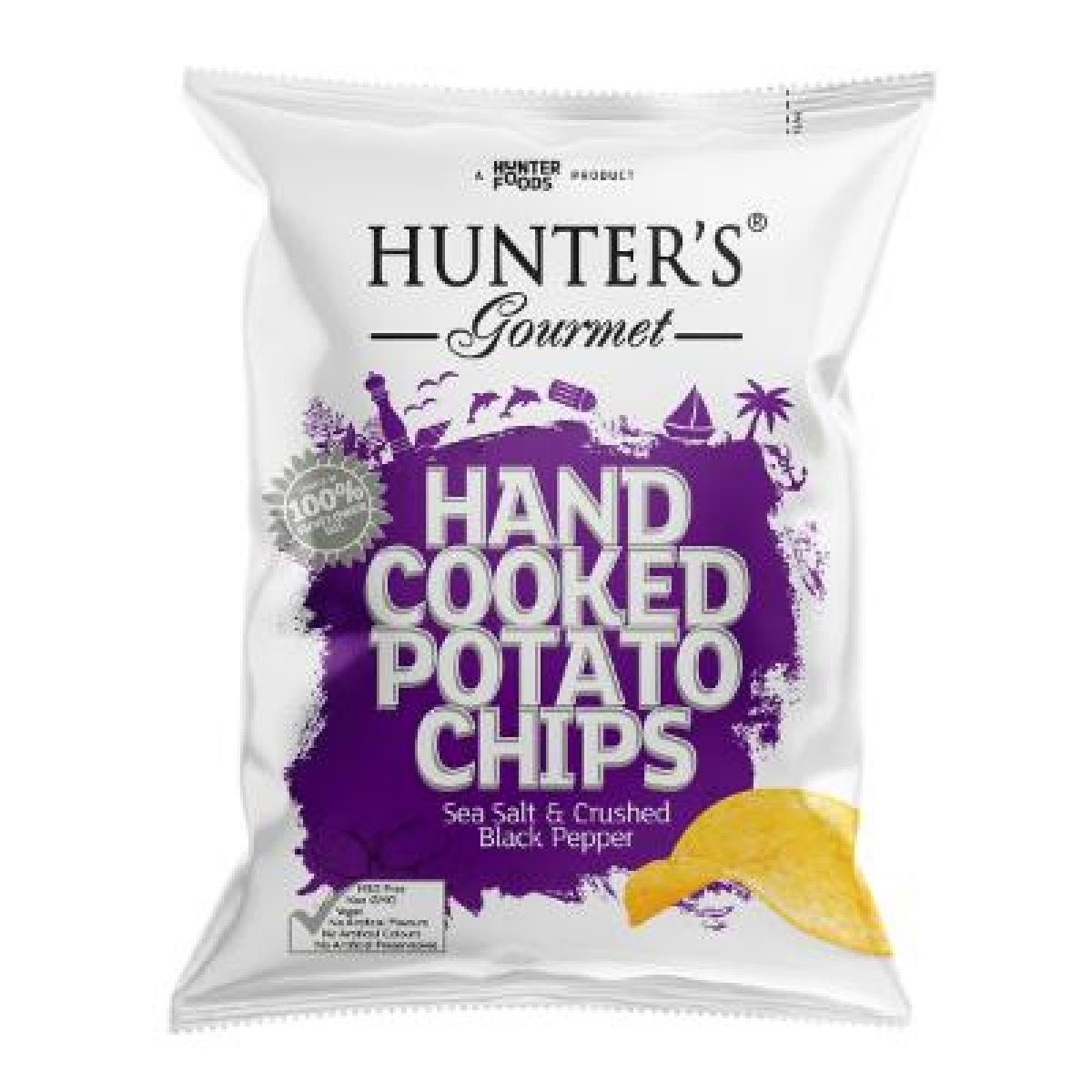 Gourmet Hand Cooked Potato Chips Sea Salt & Crushed Black Pepper