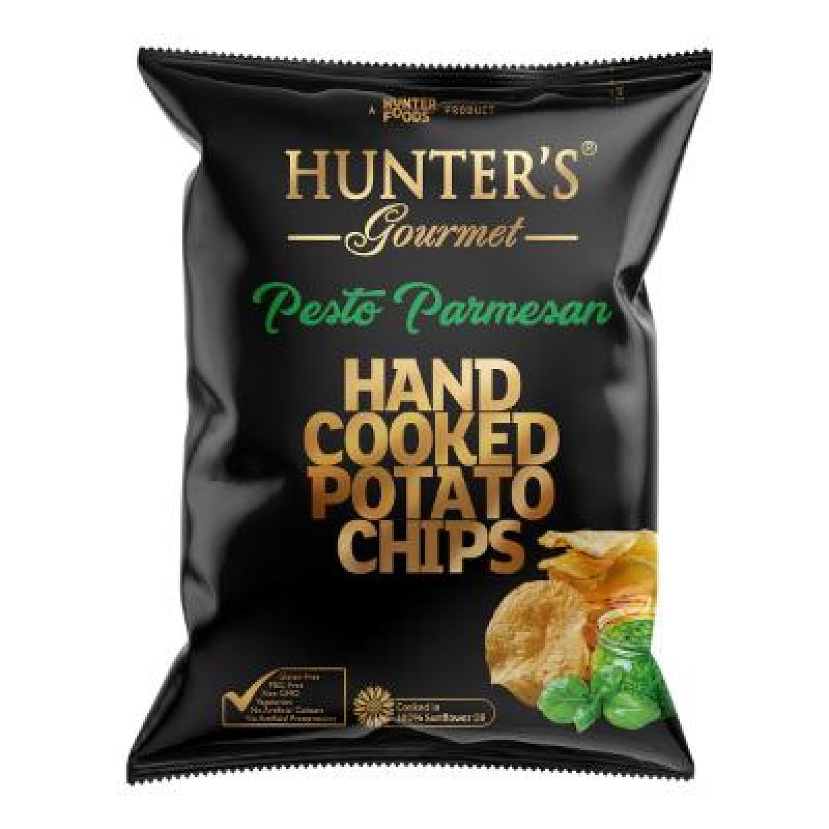 Gourmet Hand Cooked Potato Chips Pesto Parmesan