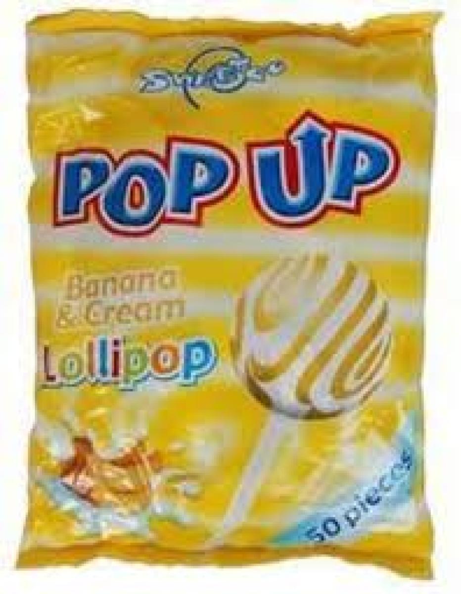 Pop Up Banana & Cream Lollipop x50