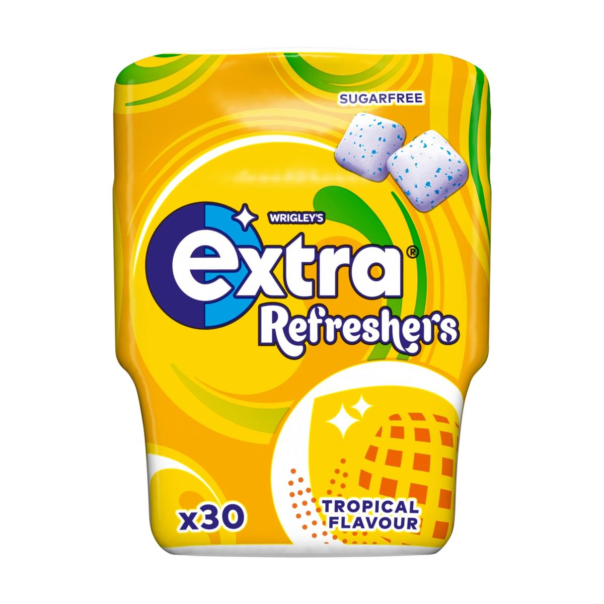 Extra Refreshers Tropical Chewing Gum Bottle