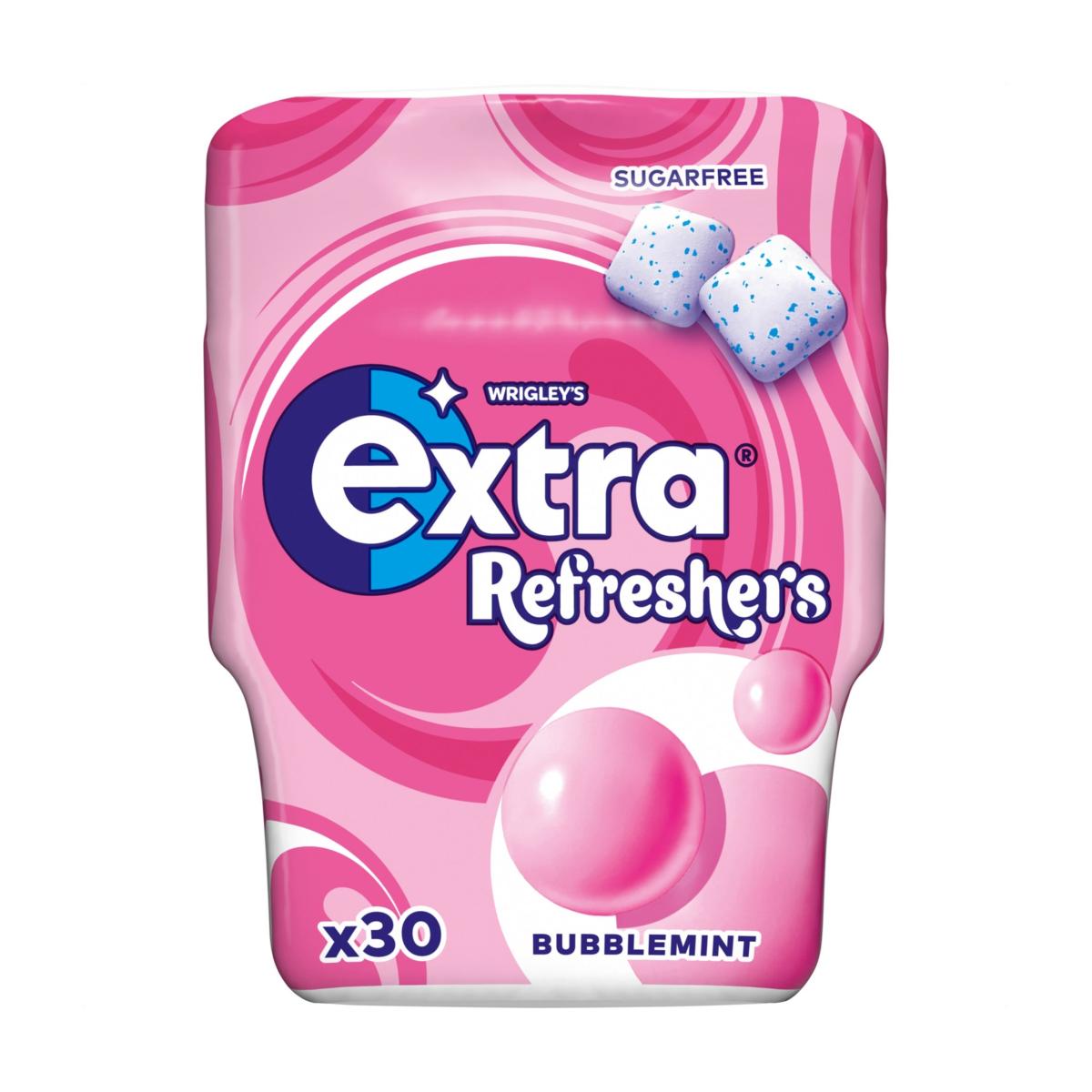 Extra Refreshers Bubblemint Chewing Gum Bottle