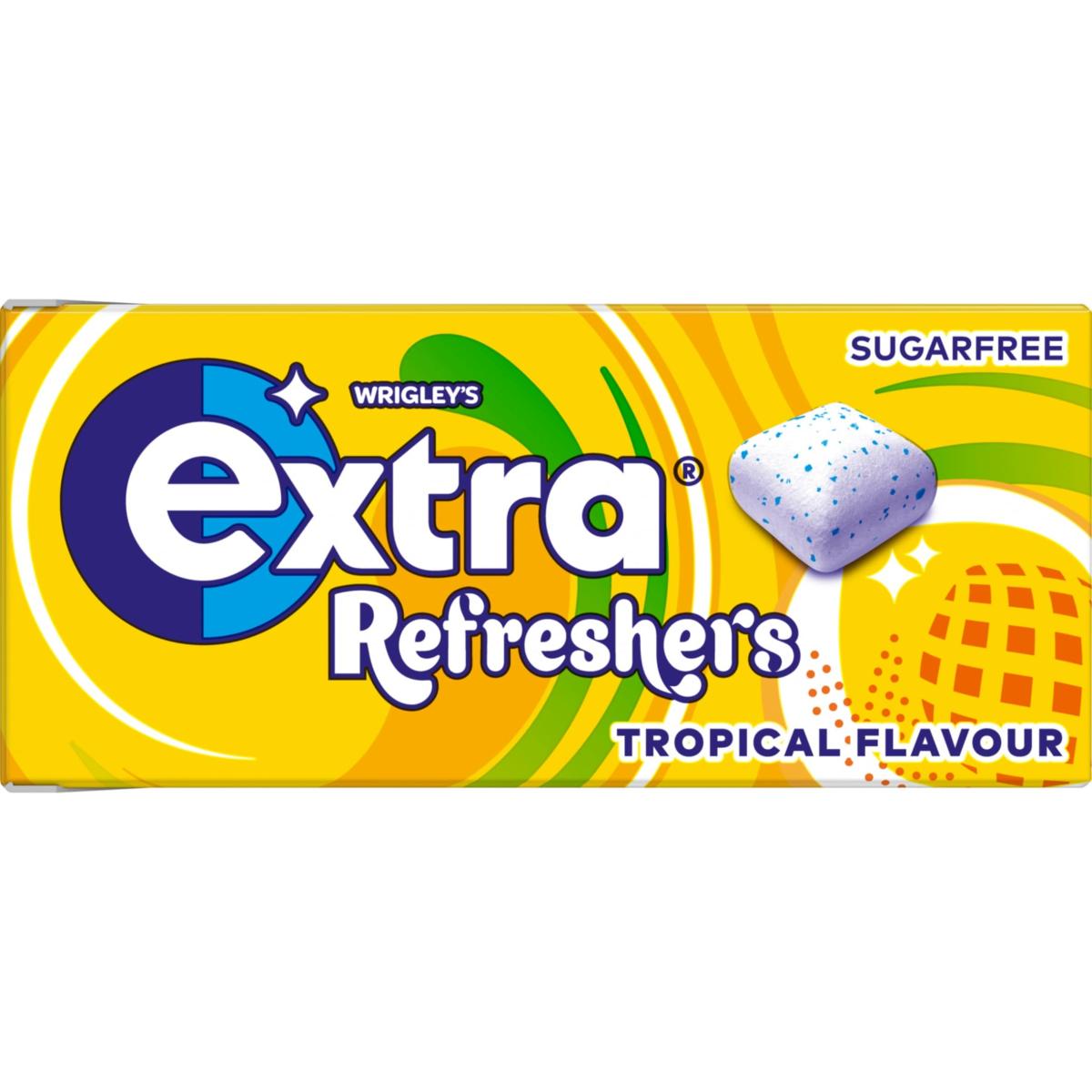 Extra Refreshers Tropical Sugar-Free Chewing Gum Handy Box
