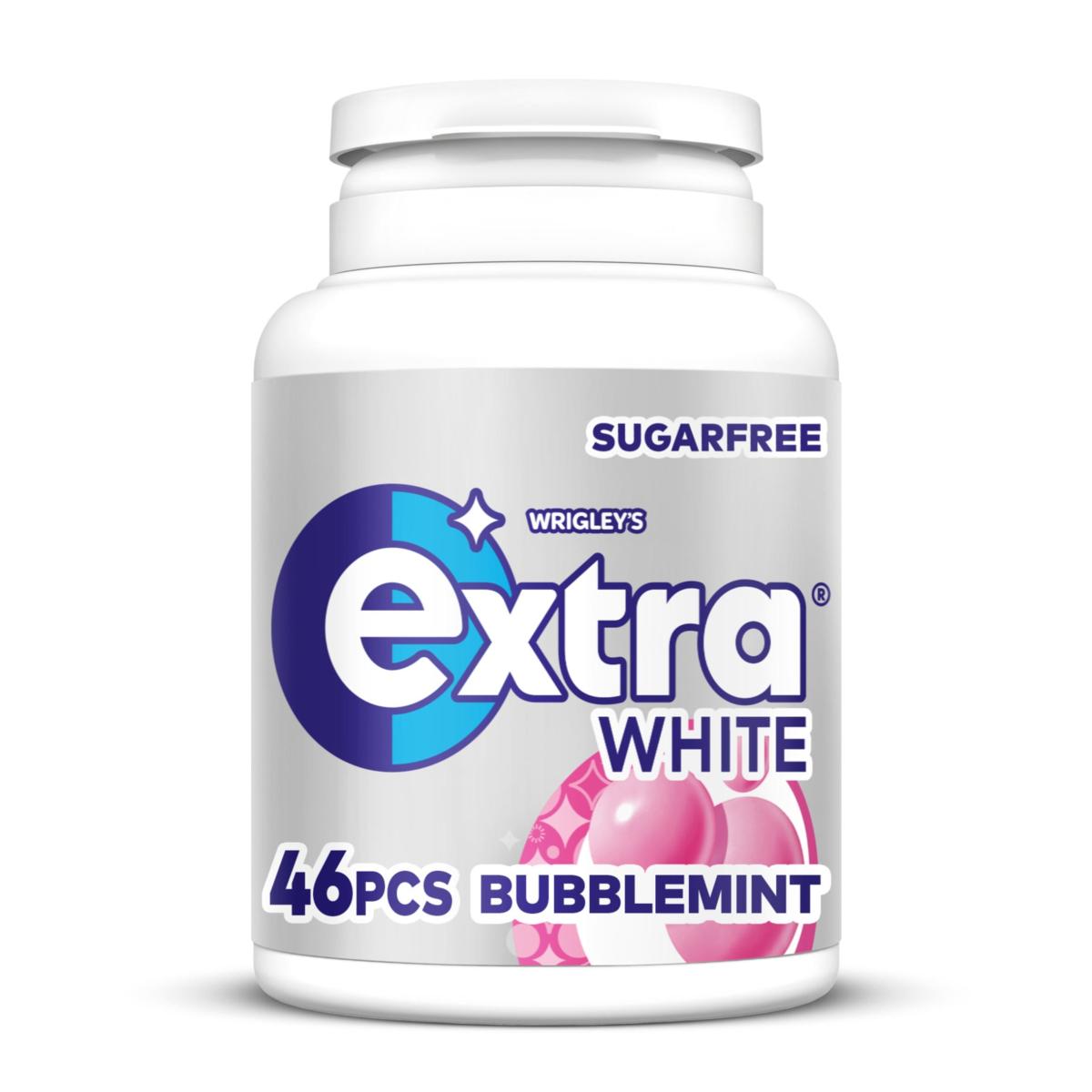 Extra White Bubblemint Sugar-Free Chewing Gum Bottle