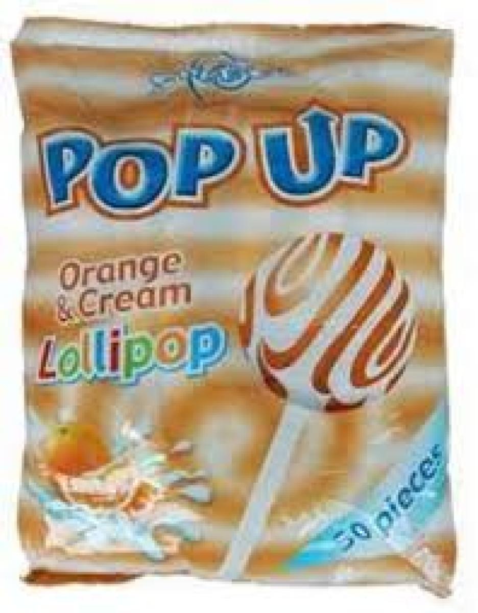 Pop Up Orange & Cream Lollipop x50