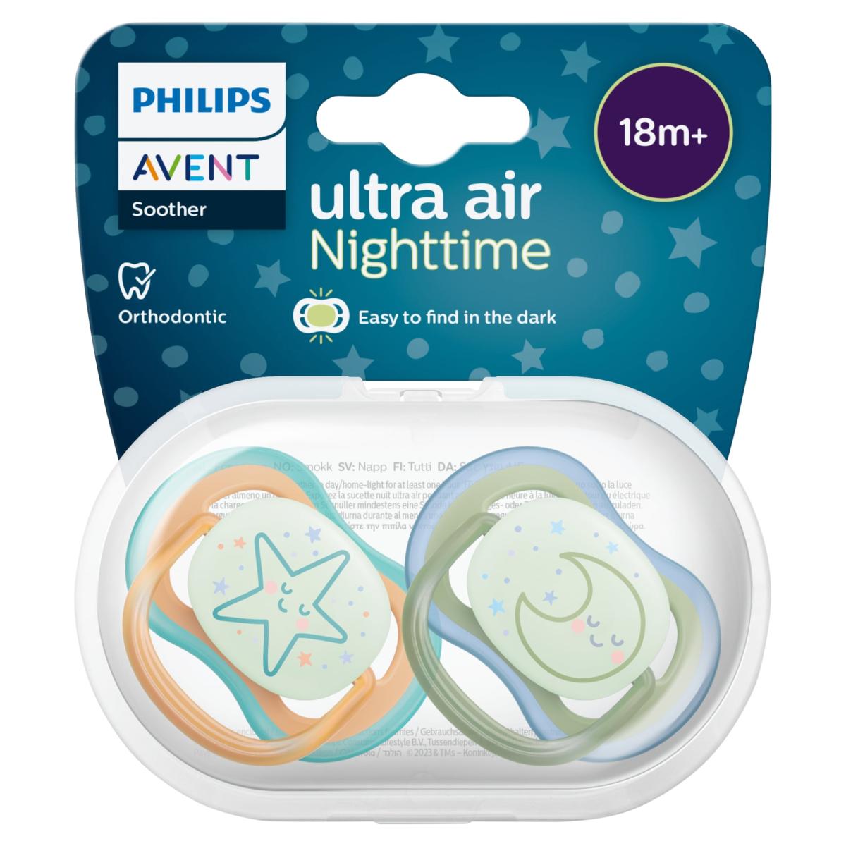 Avent Ultra Air Night Time Soother 18 Months+ x2
