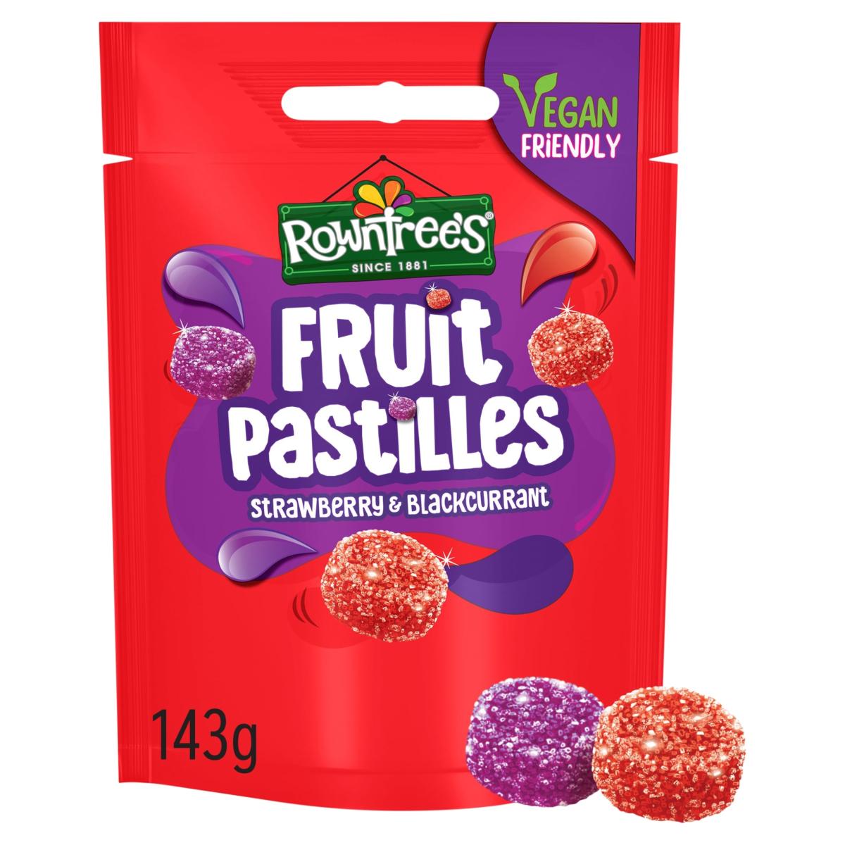 Fruit Pastilles Strawberry & Blackcurrant Sweets Sharing Bag