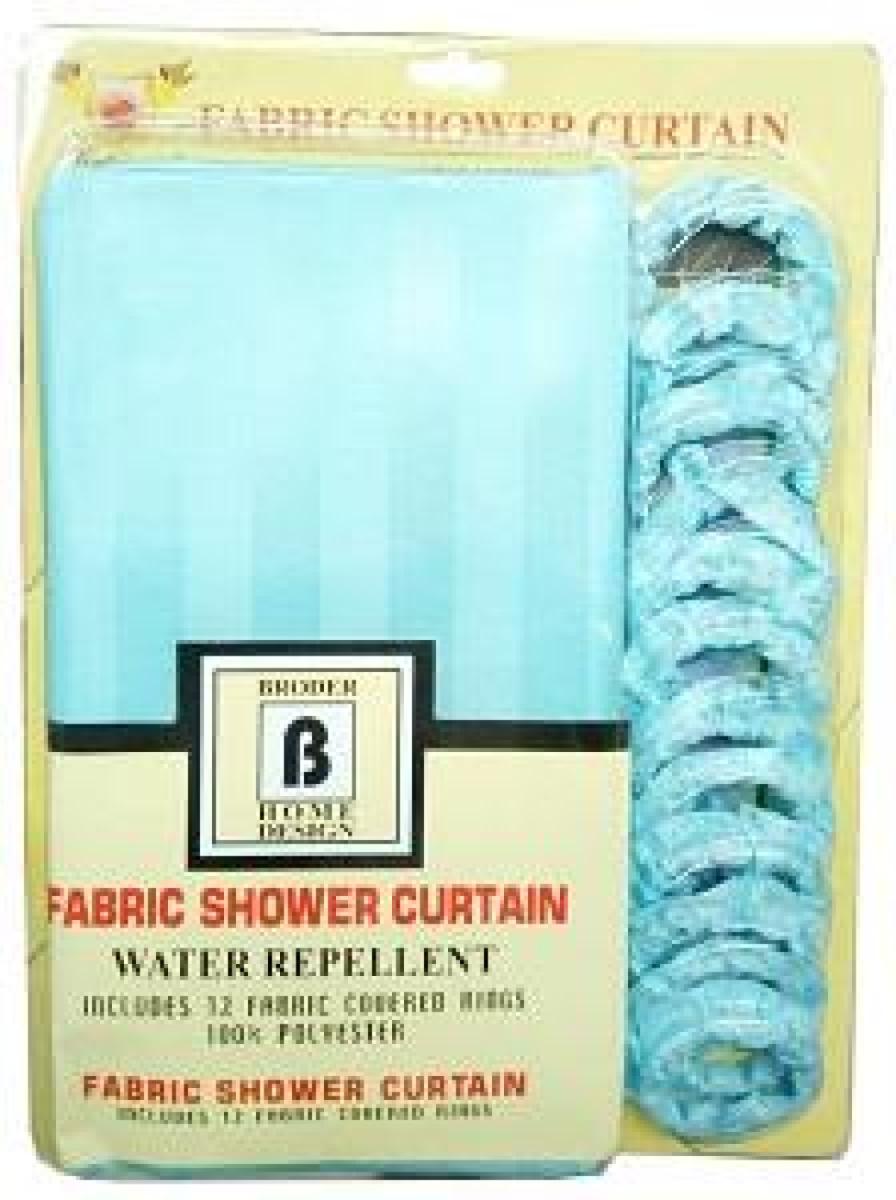 Fabric Shower Curtain With Fabric Coloured Rings x12