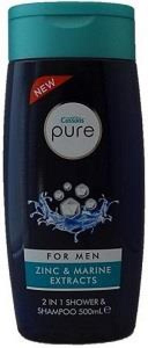 Pure 2 in 1 Shower & Shampoo For Men Zinc & Marine Extracts