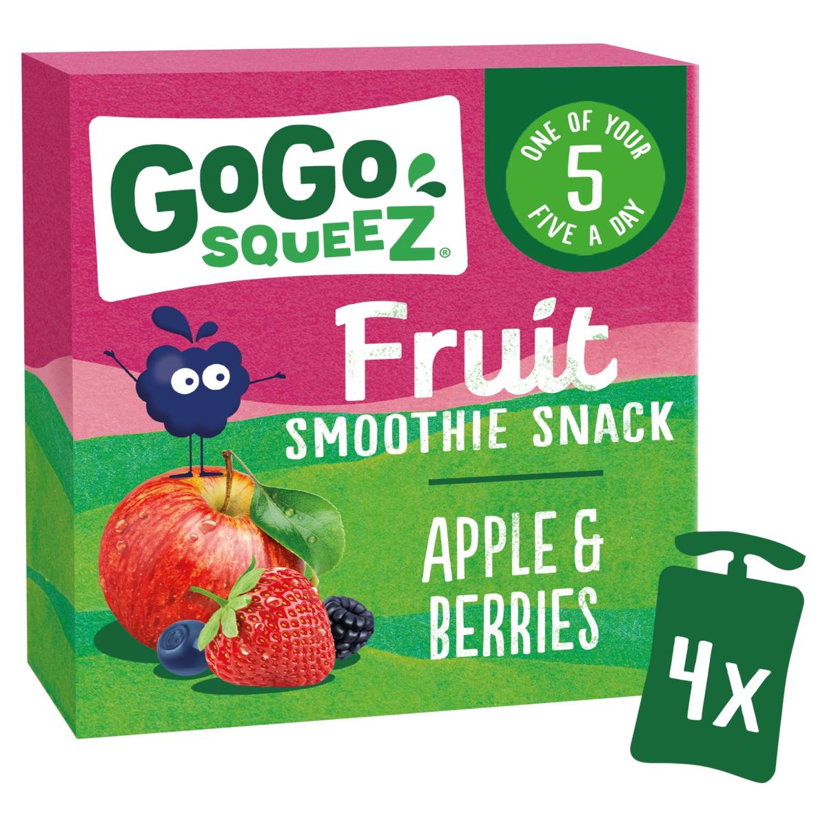 GoGo Squeez Fruit Smoothie Snack Apple Berries