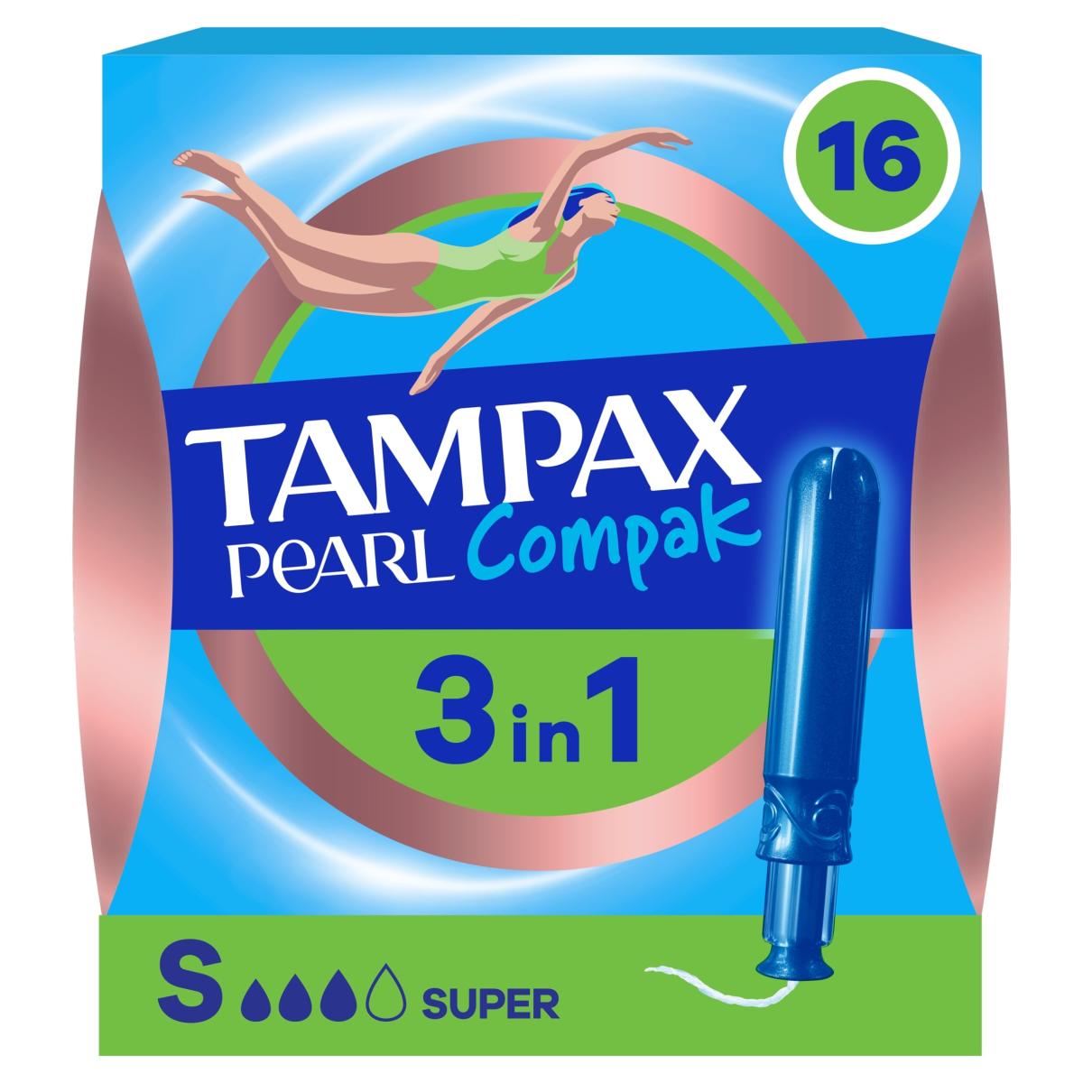 Pearl Compak Super Applicator Tampons 16